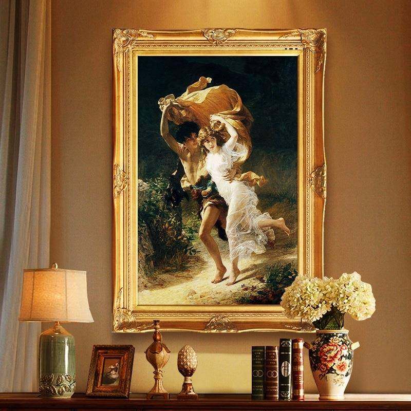 欧式人物油画亚当与夏娃名画人体艺术裸美女玄关油画过道卧室挂画