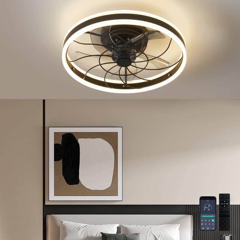 Alexa音箱控110v风扇吸顶灯轻奢北欧卧室电扇灯静音餐厅客厅