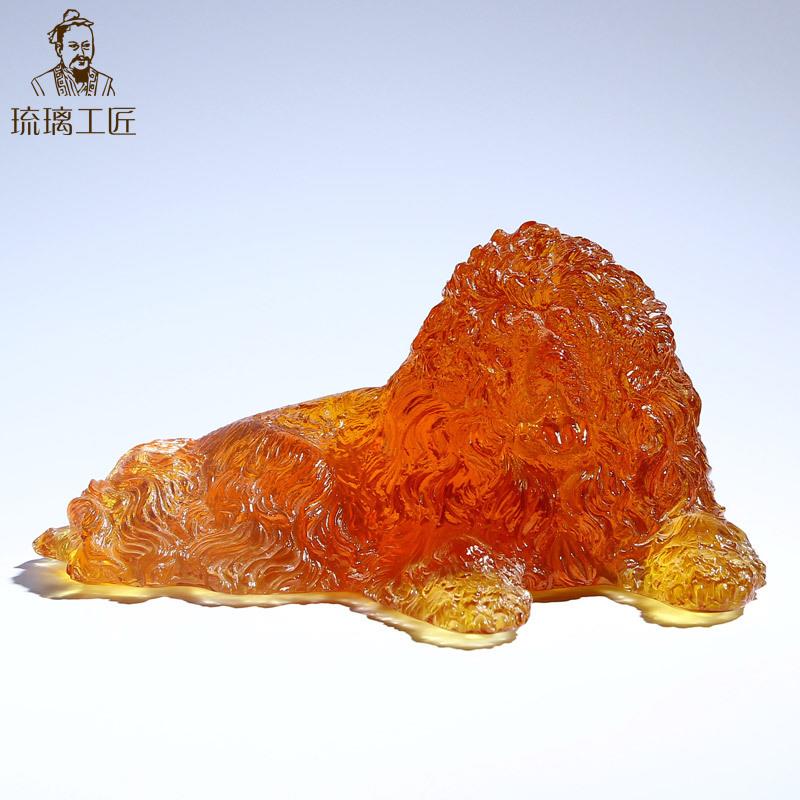 琉璃工匠《藏獒》琉璃艺术品摆件玻璃工艺品高档客厅装饰品摆设