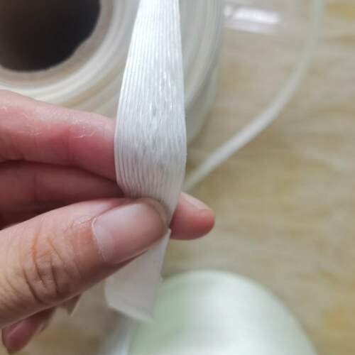 16mm白色柔性加捻丝胶水带可打结防滑可免打包扣可撕打包带
