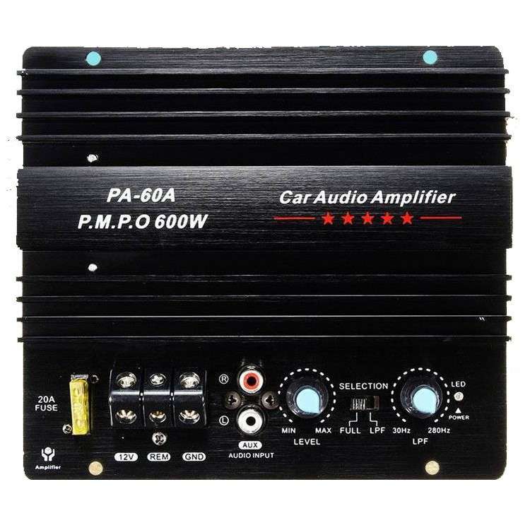 PA-60A12v汽车功放板大功率音响低音炮外露功放12v功放机600W