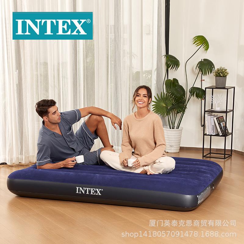intex 64758充气床垫双人气垫床户外加厚充气床折叠床现货