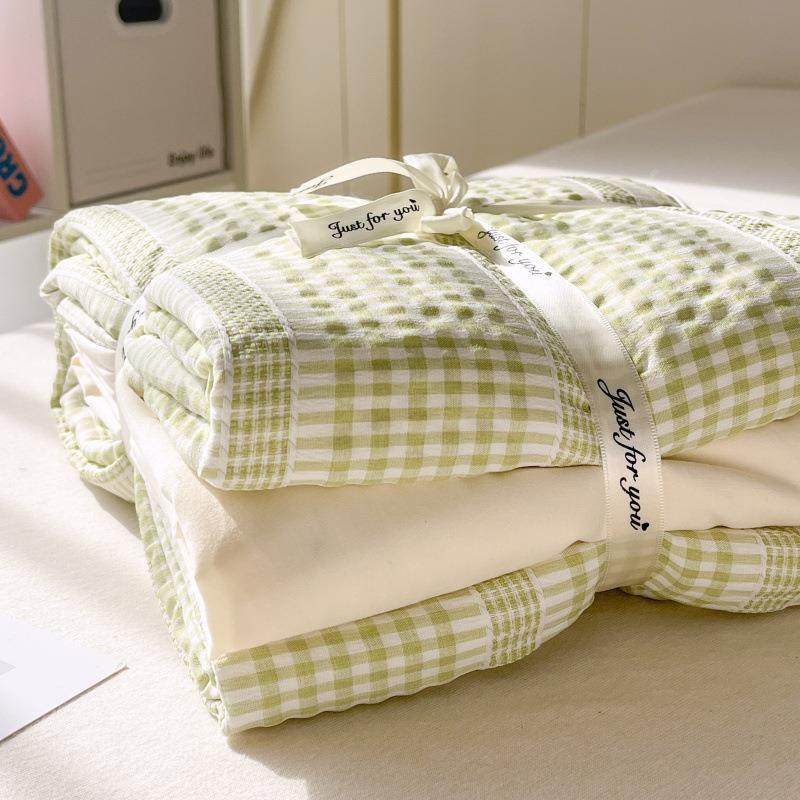 2025新款针织棉泡泡纱简单款四件套 单被套 床单款床笠款-叠拍