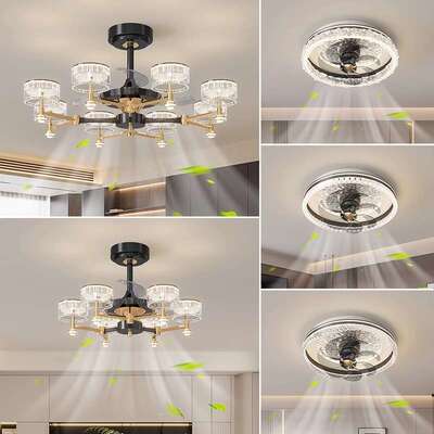 意式轻奢客厅风扇灯2025新款主灯高级一体吊扇灯餐厅卧室吸顶灯具