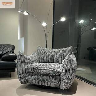 意式客厅卧室轻奢家用懒人沙发椅高级感设计师创意布艺单人沙发单