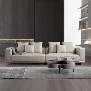 意式 地平线沙发客厅现代大小户型直排三人位真皮沙发轻奢臻选