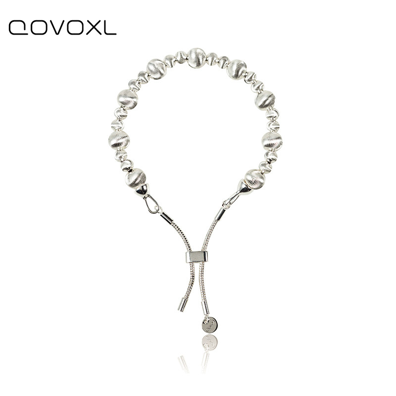 Qovoxl绸缎光泽拉丝珠串手链