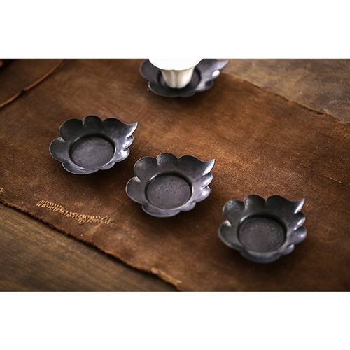 铜质花瓣杯垫茶托功夫茶道配件杯托杯垫