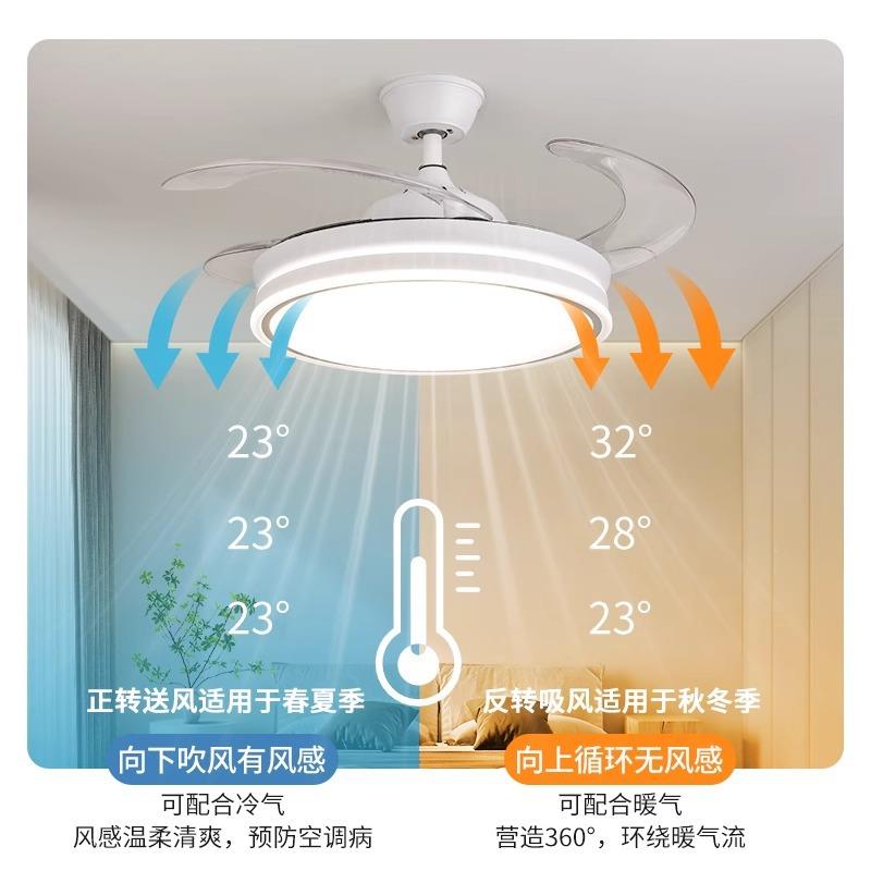 中山灯具隐形风扇灯吊扇灯现代977简约用吸顶一体用灯家餐两厅卧