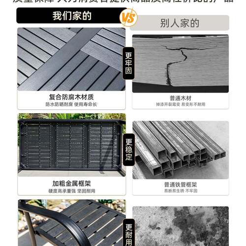 装户桌外椅套防腐塑木墅别庭院休F98M6J76闲餐桌椅组合花园露天阳