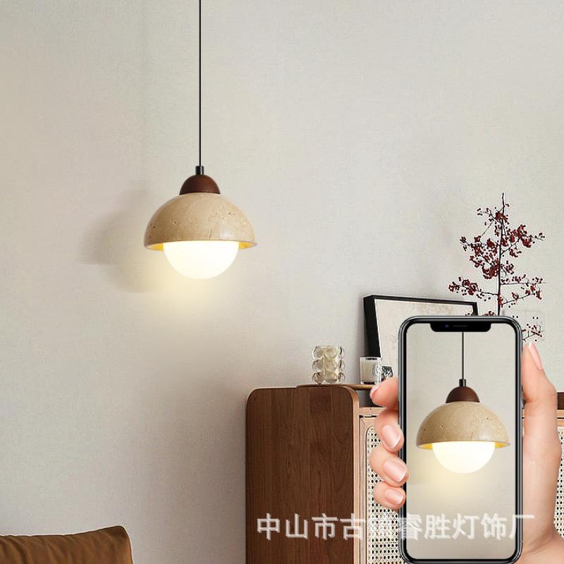 黄洞石床头吊网红卧现代简约长创意个性单灯头室线餐厅87069艺术