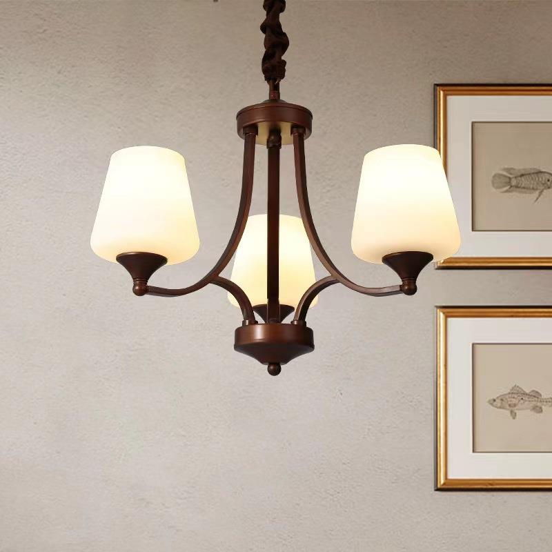 灯美吊灯主灯客厅灯中山式灯具餐厅卧室乡中古村大灯复古客厅9909