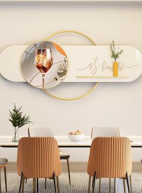新款民轻奢餐ILT厅壁画酒艺术装一体组合店宿装饰画餐桌墙面挂画