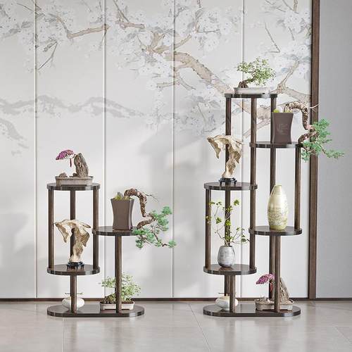 实花架子客厅落地1式阳多层玄关置庭物架室木内绿萝院植物摆台放