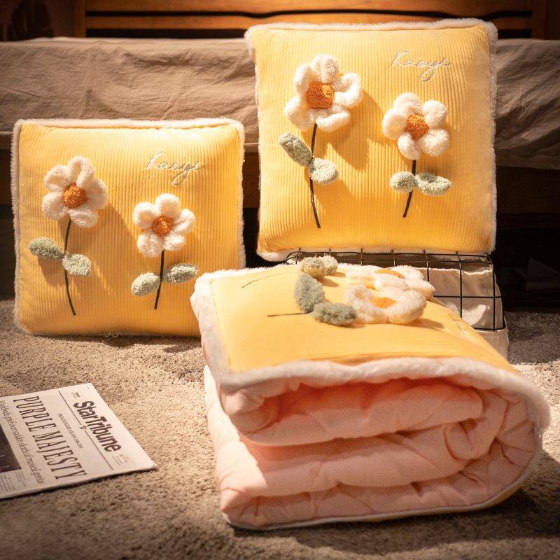 载二合一ltao6717抱被子两用折花叠车头办公室午睡枕靠枕枕朵