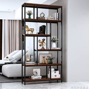 铁艺工业风书架置物架办公室屏风隔断落地客厅创意玄关展示架子