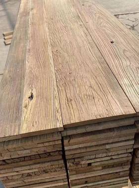 老榆木风化纹理门式家用榆木桌面板UJO古复怀旧茶桌中实木大板门