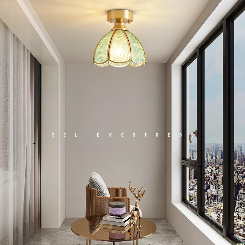 高花朵端法式复古190阳台入户玄关过顶道走廊小吸灯卧室衣帽间飘