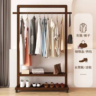衣架落地立式加厚竹质前卫主卧挂衣架衣服置物架多功能房间衣帽架