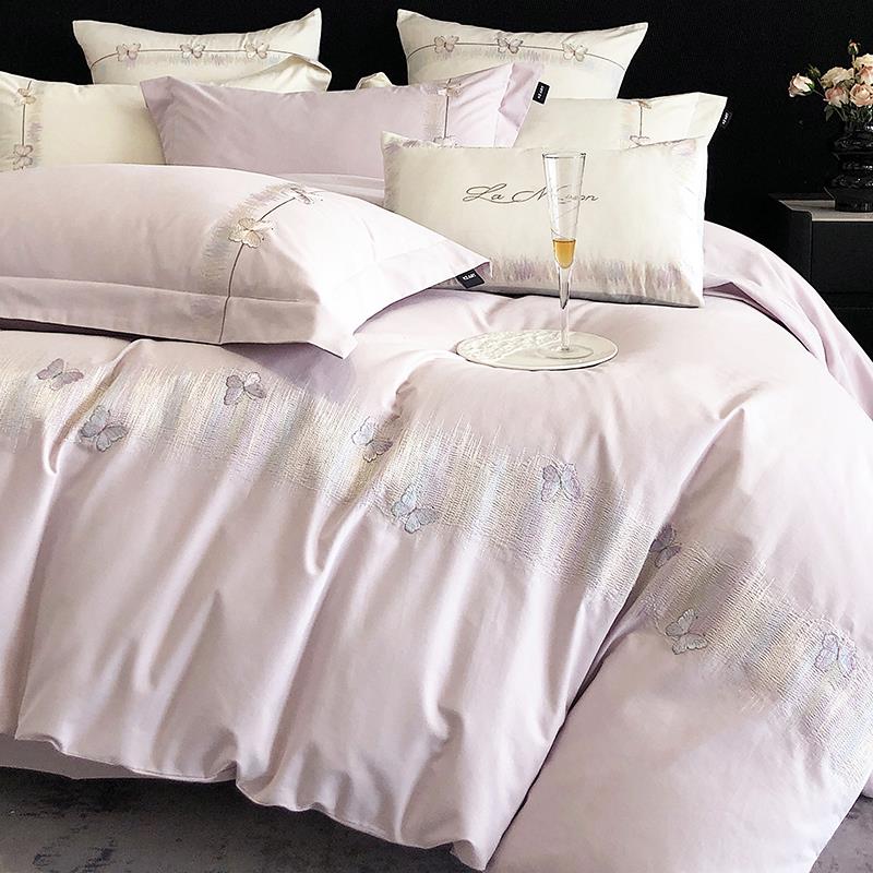 20蝴25新轻秋冬全棉磨毛KZ-TJ202四套件套奢风蝶刺绣纯棉被床单床