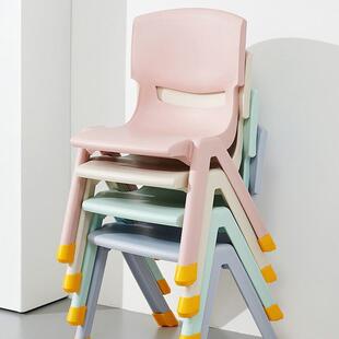 厚防滑儿童加靠背子塑料凳凳子家用小凳椅PVJ子板餐椅幼儿园靠背