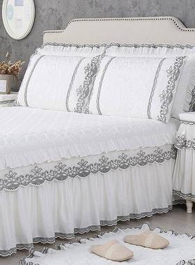 艾莉床丝白色F7597TMS单罩件裙蕾丝床纯棉奢床轻笠夹棉床盖