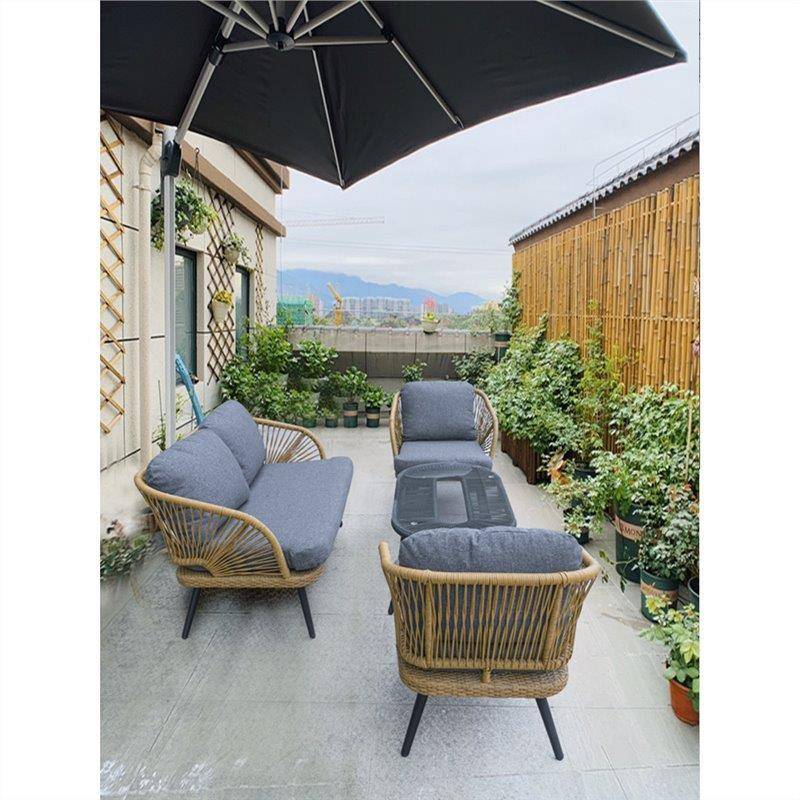 藤编合沙发椅室外家具庭234户外藤院露台单组人休闲三人沙发双人