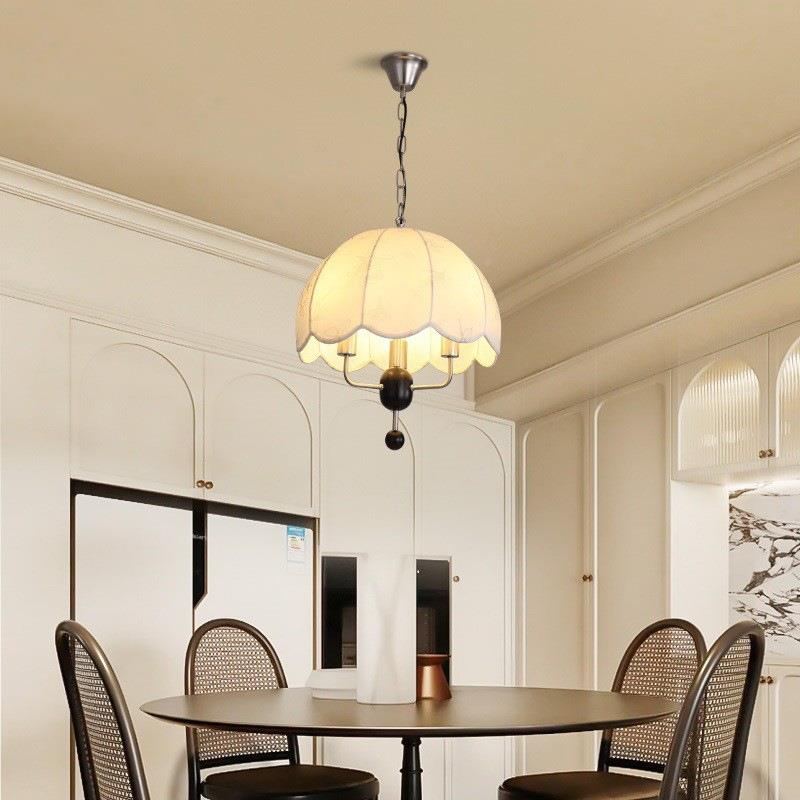 花法式163复古田卧园布艺餐厅室吊风灯胡桃木中古印唯美复古美式