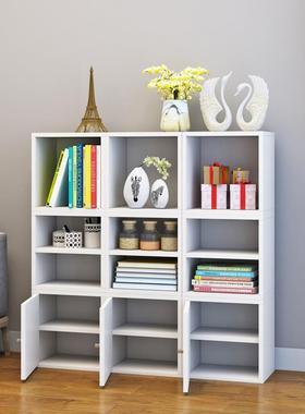 门落地木质小柜子自由组合格柜儿童书简柜易小书架带储物收纳DGSG
