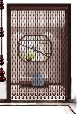 桃葫芦门水晶珠帘隔木断挂玄关客厅卧S3PsY3g6帘室卫生间对门风水