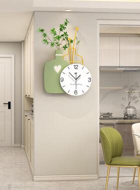 创意奶油风挂钟客JT21279G现厅代约简艺术时钟餐厅家用挂音墙装饰