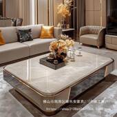 跨境GYA品2025新款 轻现奢代简茶几微晶石茶约桌设GJJ计新师大气烤漆g