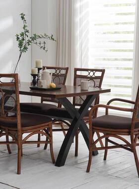 书藤编复藤古桌椅天然藤编特色椅54509民厅宿餐椅子靠背扶手餐椅