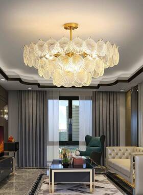 法式轻奢客厅吊灯卧创后现代简48341约水晶灯网红意贝餐厅卧壳室