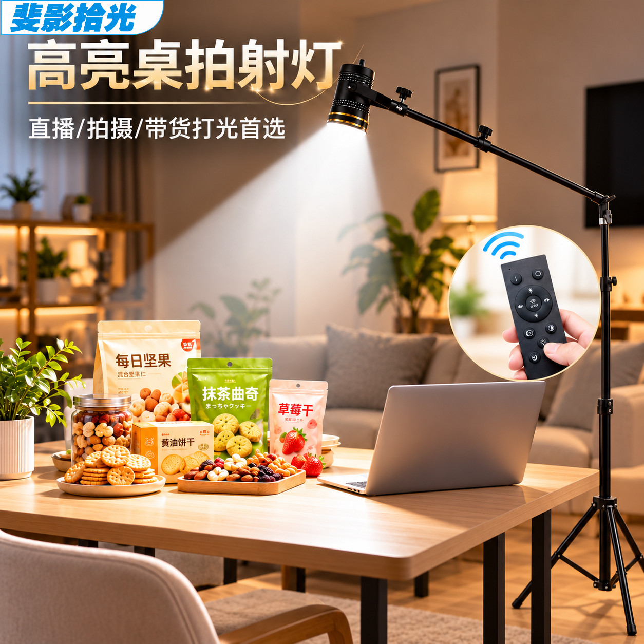 斐影拾光NS-70桌拍带货商品短视频拍摄补光灯顶灯射灯直播带货打