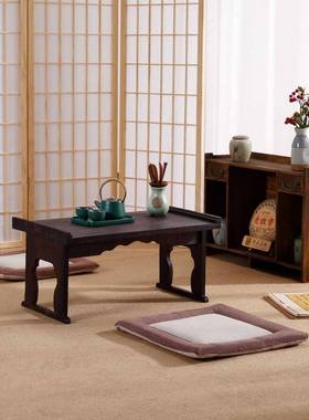 可折叠国学古风桌台子拍摄道具桌矮PVV桌地桌木实榻榻米桌茶几中