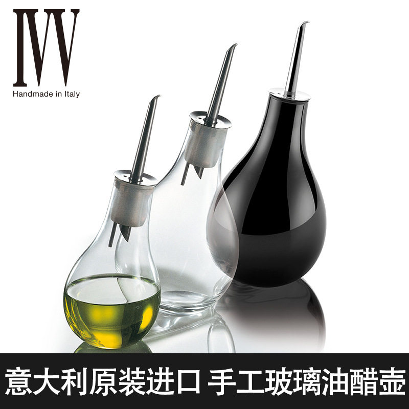 意大利油瓶喷玻璃防漏家用酱油瓶醋瓶套装厨房欧式装嘴组合装