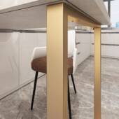 跨境圆弧桌铁金属烤形漆吧台腿支295架艺悬空书脚岛台支撑腿梳妆