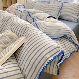 日式跨亲肤类母婴全级棉双境层纱三角针纯棉四件套宝NKK妈A婴幼儿