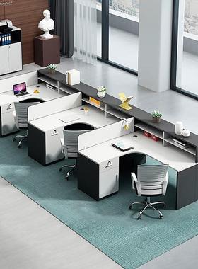 珠公家具L两四六人办位组合隔海人断员工桌转角单职员Z09130办公