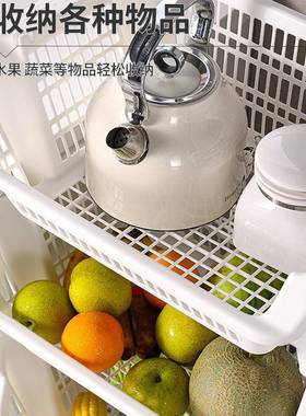 厨房置物架斜口地F975TMJ7多层框蔬菜篮家用大开落杂物整理可叠加