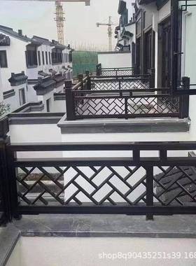 仿古铝合金护栏阳台杆新中栏式庭院铝547艺楼扶手别梯墅仿木纹色
