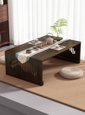 折叠小桌竹炕桌家用实木v145158榻茶榻米几飘窗桌床上学习书楠桌