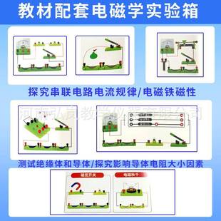 初中物理实电OPU磁学验箱中考八九年级物理电路学实验箱电实验盒