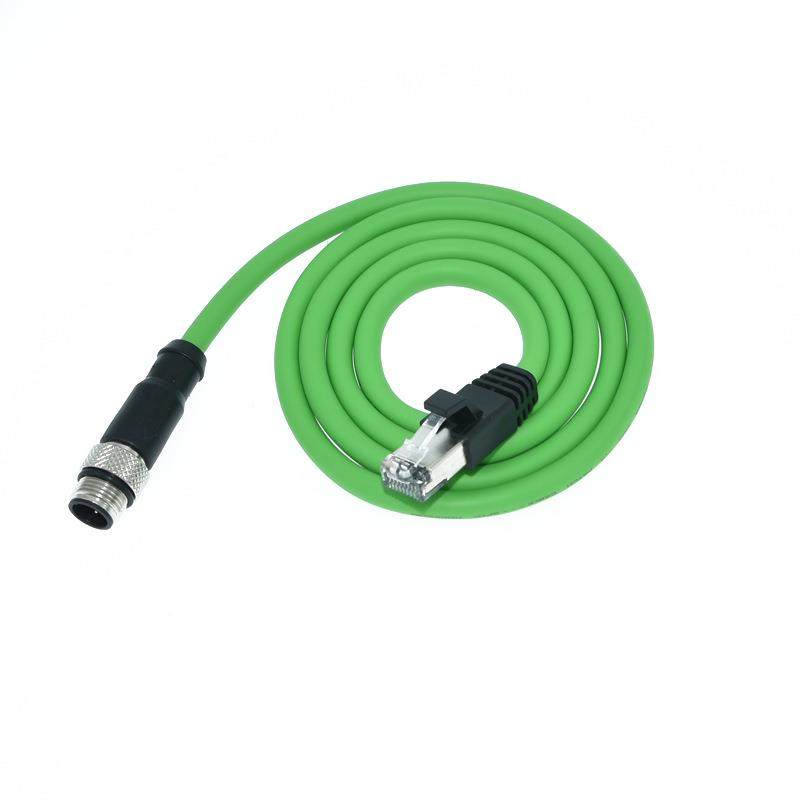 康视工线业相机千兆网线耐M定制型12转RJ45屏蔽缆4芯D型读码器连,电子/电工,电缆线,淘宝优惠券,粉丝福利购,淘宝优惠卷