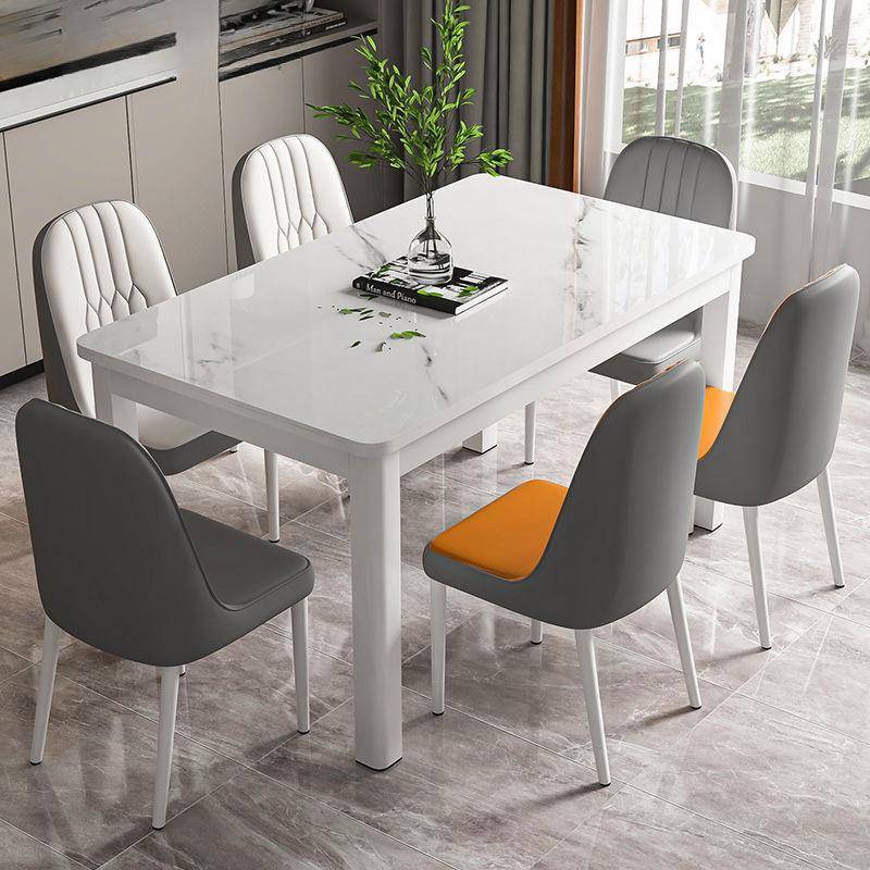 钢化玻璃餐椅组现代家合用吃饭桌子小桌户型客餐厅出租屋RSL长形