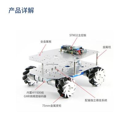 阿克曼ROGVKS智能小e底盘麦轮全向轮编程车Movi机械臂小车G车MRt