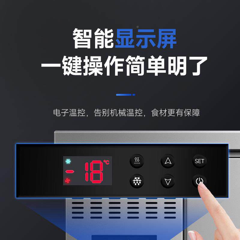 能商用冷柜双门式无SKW霜卧柜饭店厨房冷藏冷冻柜风冷保鲜工作驰