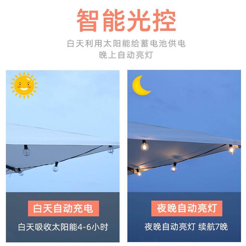 跨境新款户外LED阳能G4太0灯串防雨12E串灯庭院节日5ROE0圣诞G装