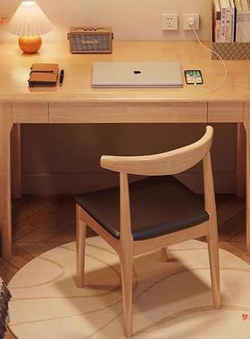 ESI全实木桌写字桌家式用中学生学习桌子卧室小型户电书脑桌中餐
